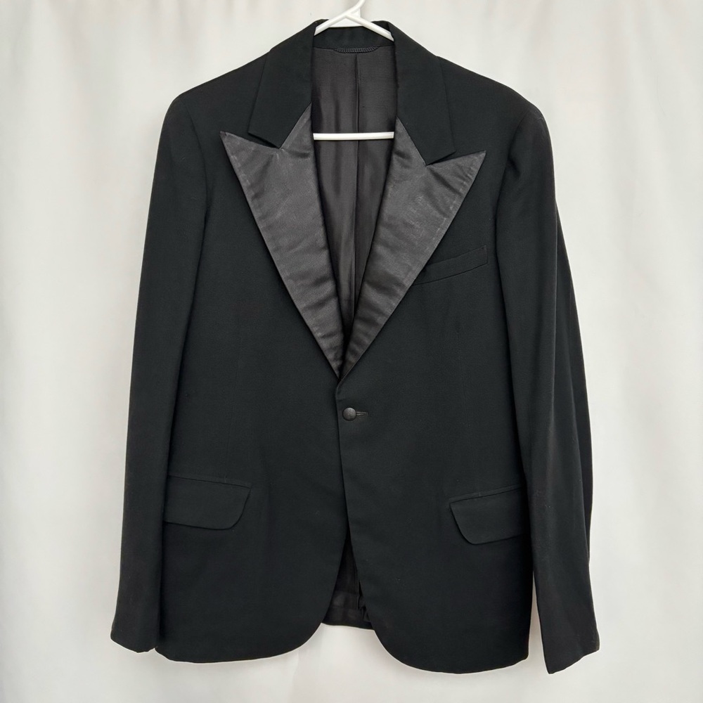 30’s - Dated 1937 - Regent - Mens Black Tuxedo Jacket Tux Silk Wool 38R